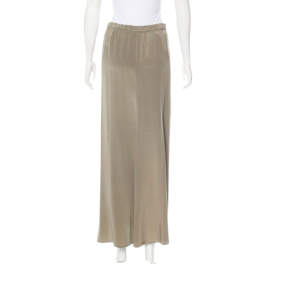 Vince Taupe Silk Maxi Skirt with Drawstring Waist - Picture 3 of 7